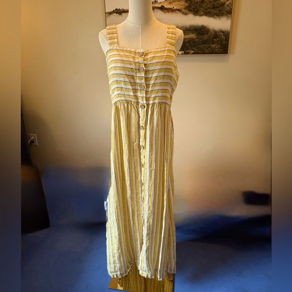Rachel Zoe Yellow and White Striped Maxi Dress - Picture 1 of 11